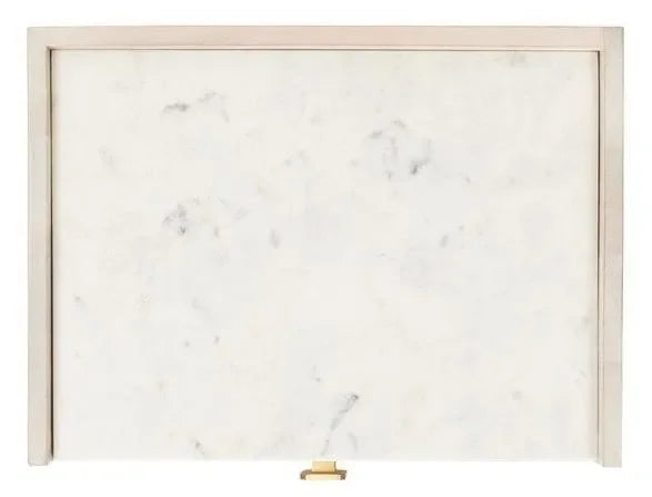 Tahseen Acacia Wood Nightstand in White Wash - The Mayfair Hall