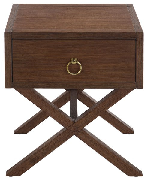 Sadie Wood Nightstand with 1 Drawer in Honey Brown