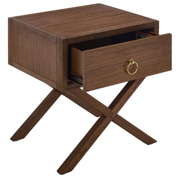 Sadie Wood Nightstand with 1 Drawer in Honey Brown