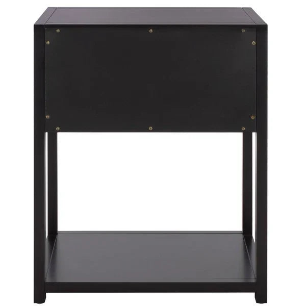 Sadie Wood Nightstand in Black