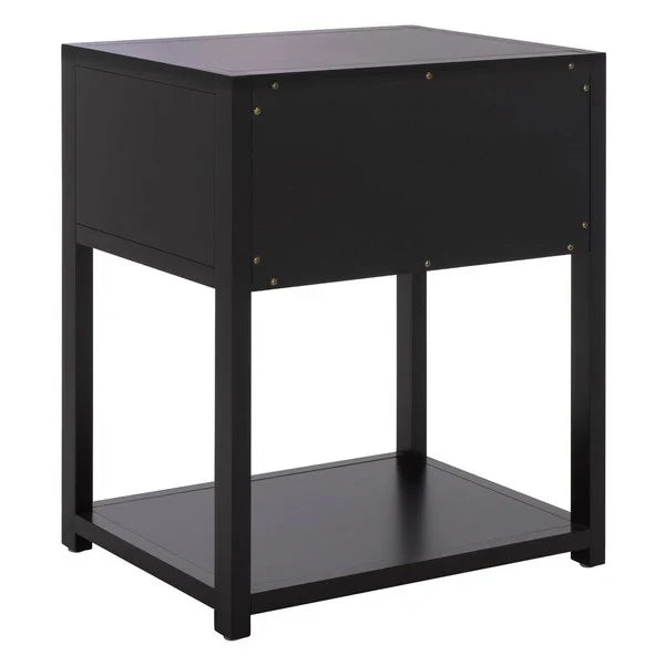 Sadie Wood Nightstand in Black