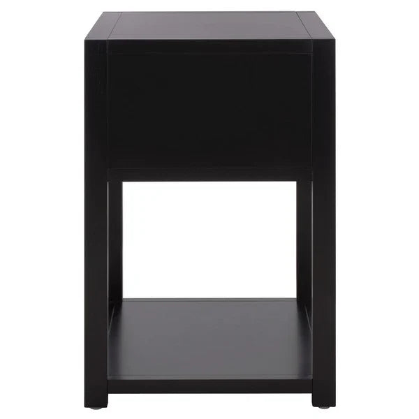 Sadie Wood Nightstand in Black