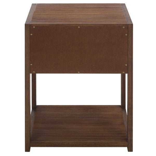 Sadie Wood Nightstand with 1 Drawer and 1 Shelf in Honey Brown