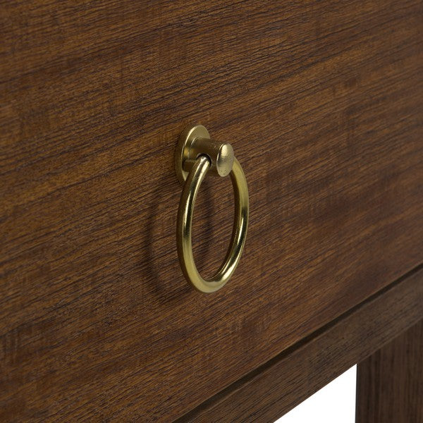 Sadie Wood Nightstand with 1 Drawer and 1 Shelf in Honey Brown