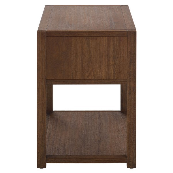 Sadie Wood Nightstand with 1 Drawer and 1 Shelf in Honey Brown