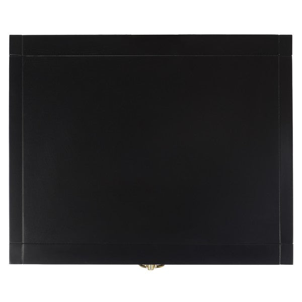 Sadie Wood Nightstand with 3 Drawer in Black