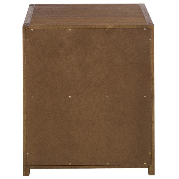 Sadie Wood Nightstand with 3 Drawer in Chocolate