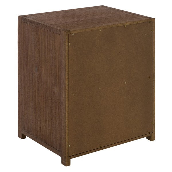Sadie Wood Nightstand with 3 Drawer in Chocolate