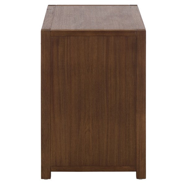 Sadie Wood Nightstand with 3 Drawer in Chocolate