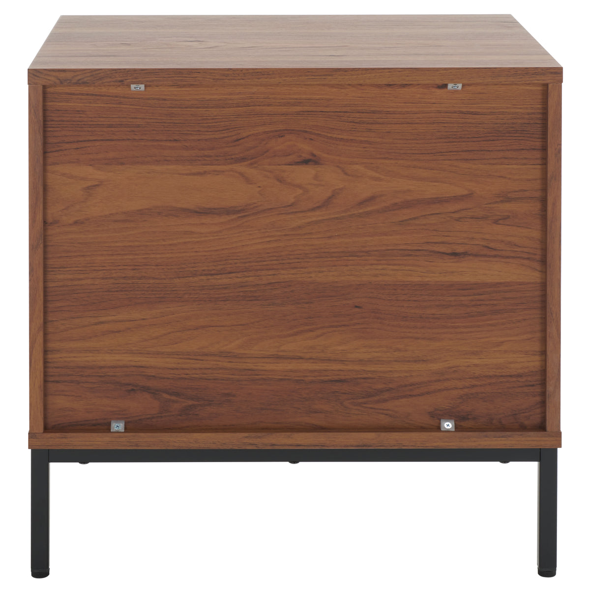 Lylia 2 Drawer Nightstand in Walnut and Black
