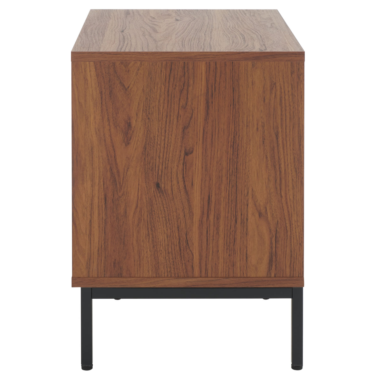 Lylia 2 Drawer Nightstand in Walnut and Black
