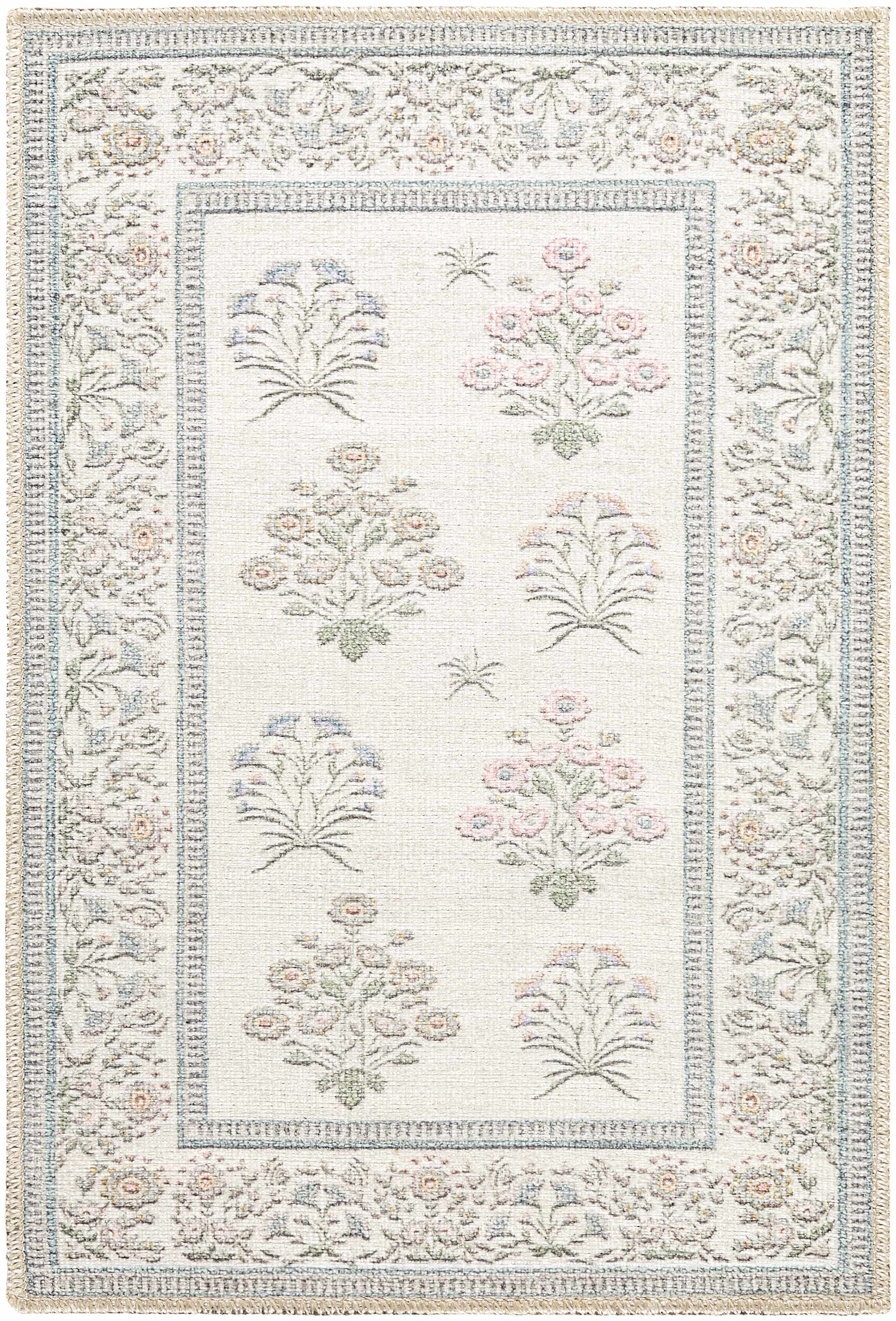 Aquene Ivory Washable Area Rug