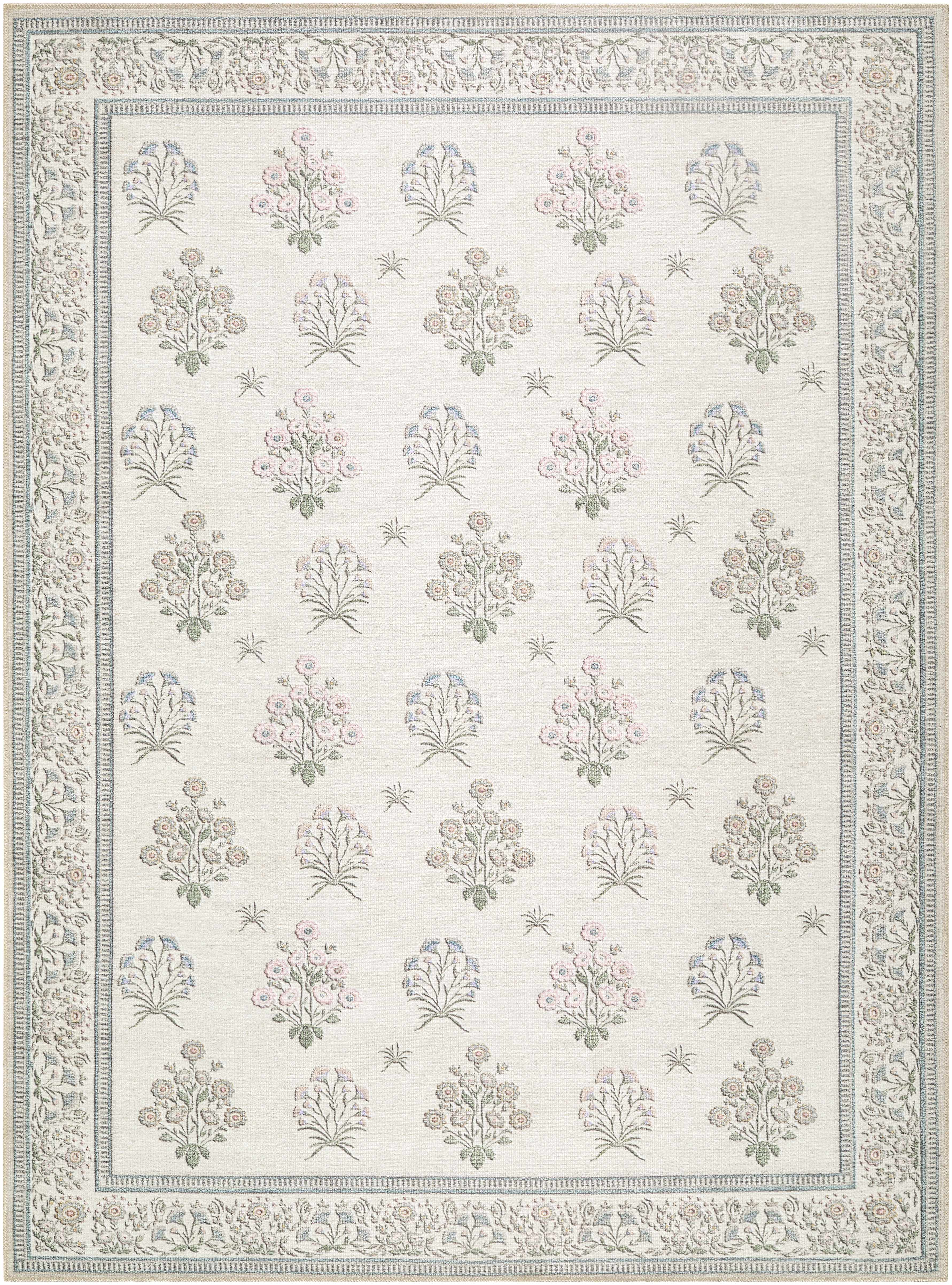 Aquene Ivory Washable Area Rug