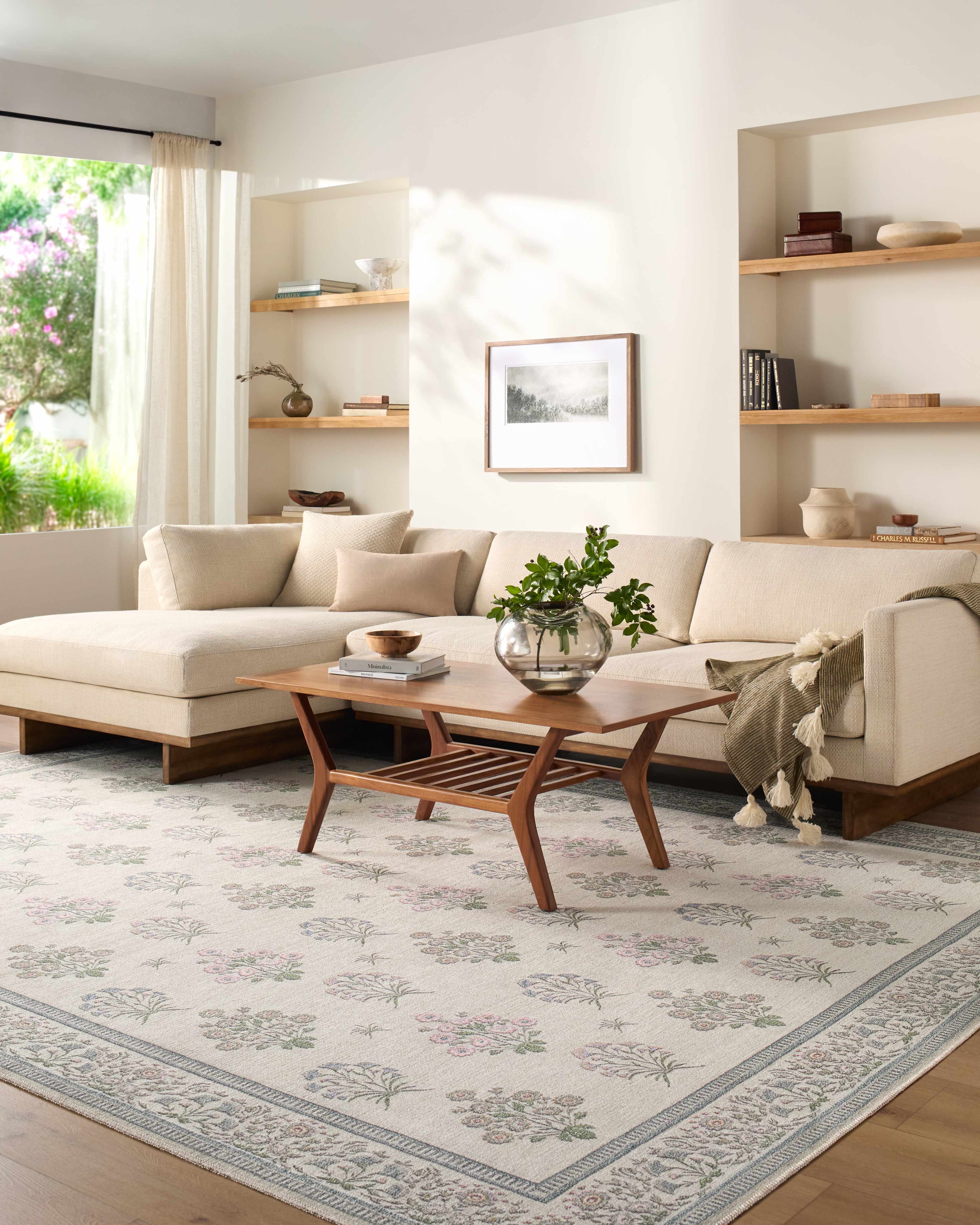 Aquene Ivory Washable Area Rug