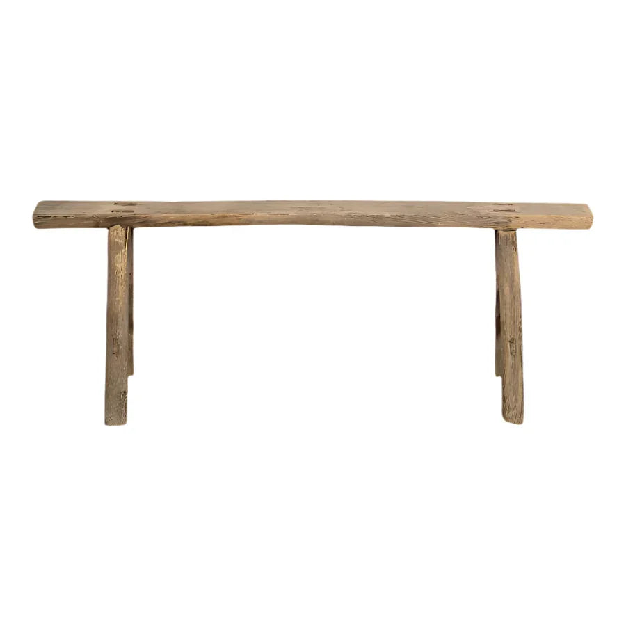 Skinny Elm Wood Bench - The Mayfair Hall