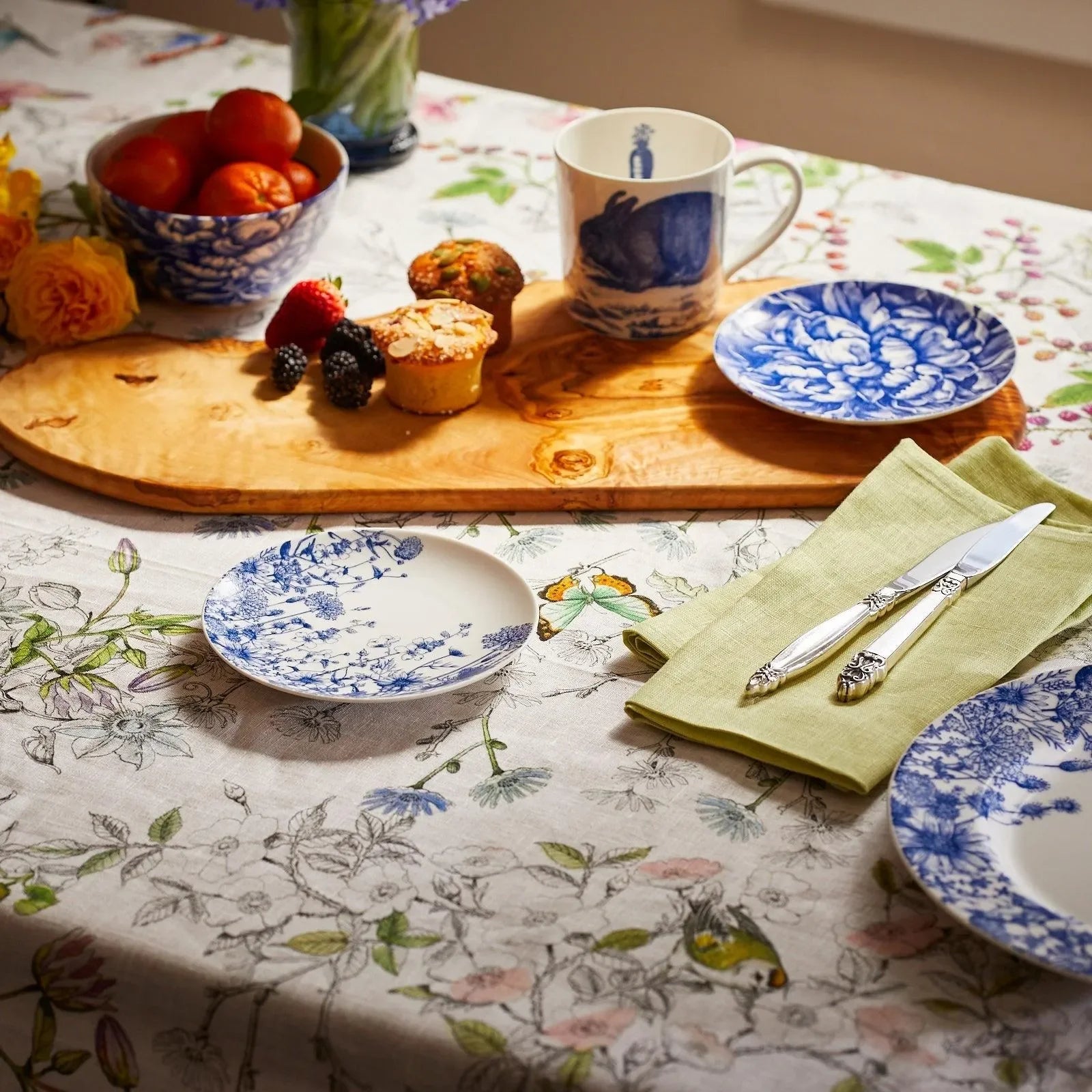 Summer Blues Porcelain Small Plates (Set of 4) - The Mayfair Hall