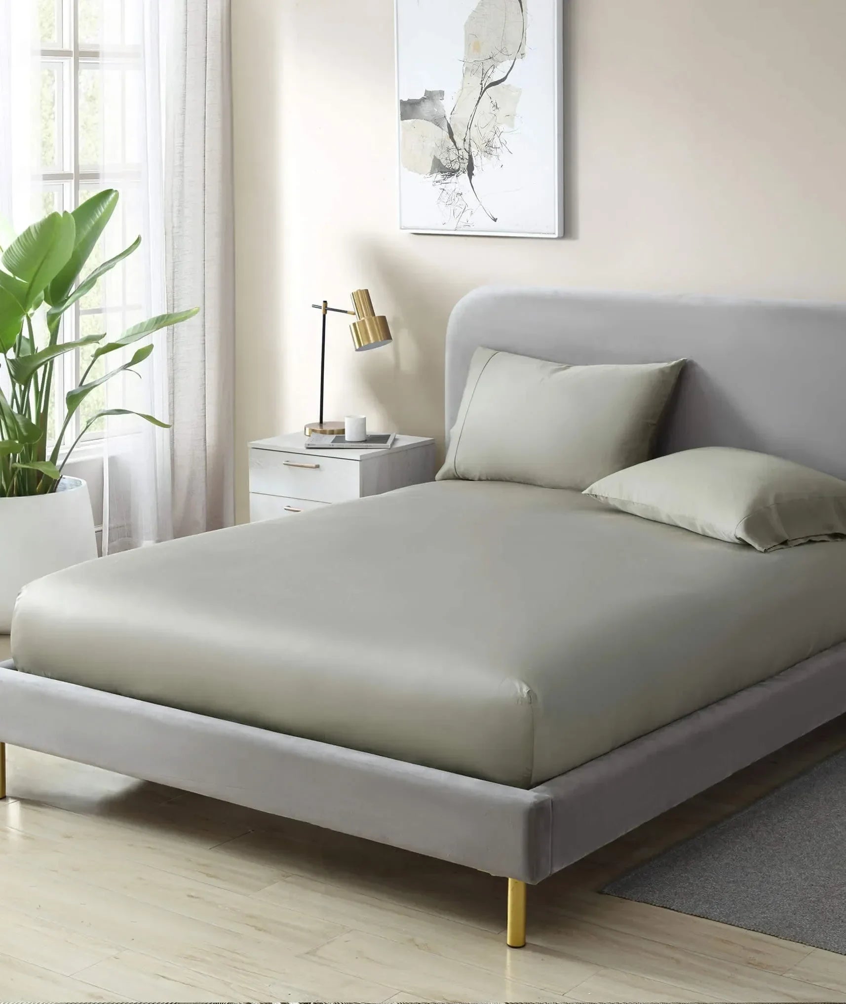 Natural Premium Bamboo Fitted Sheet - The Mayfair Hall