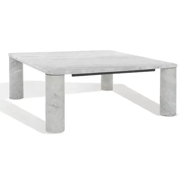 Nicoletta Marble Coffee Table in Light Gray - The Mayfair Hall