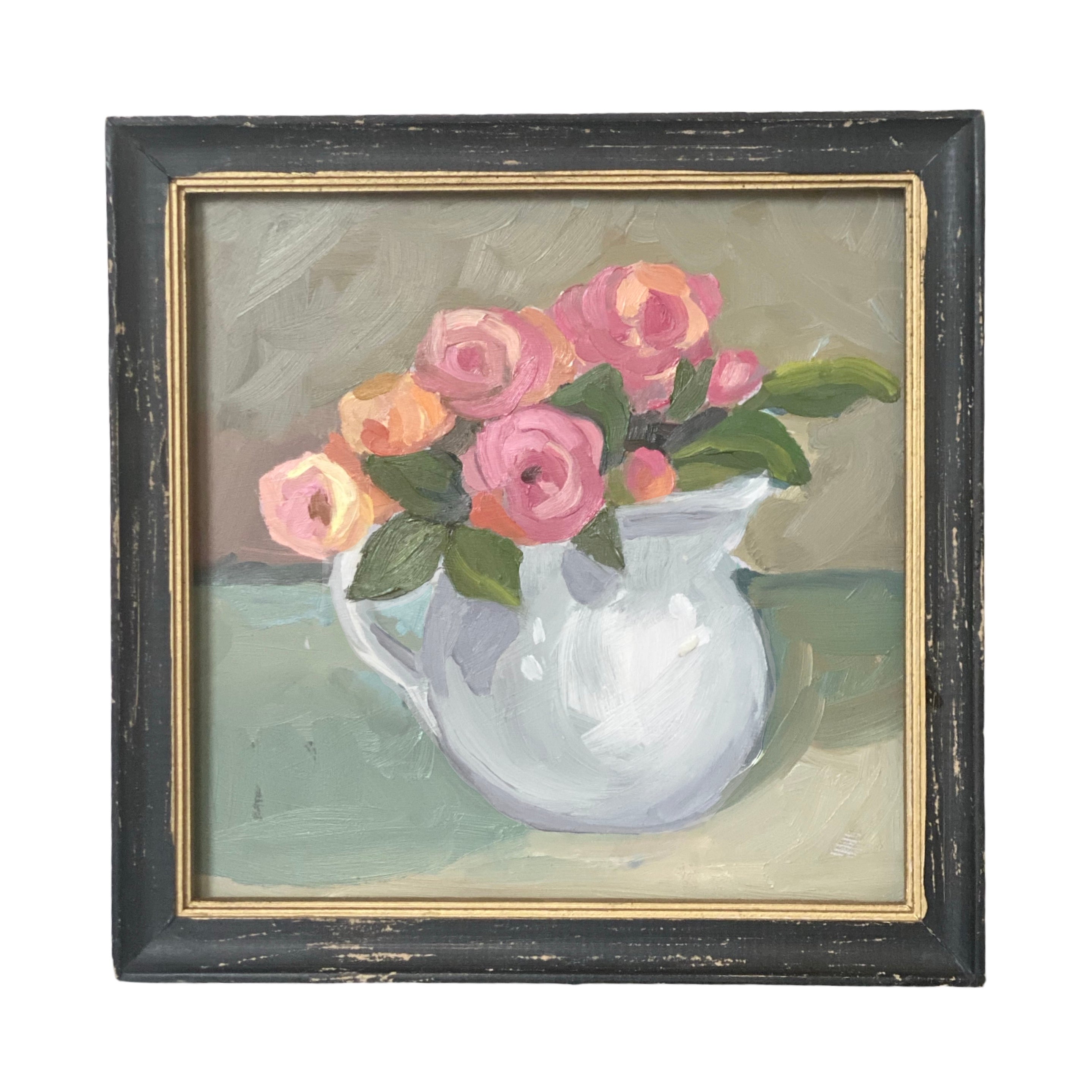Dana Gibson Drift Roses in Pitcher, Framed