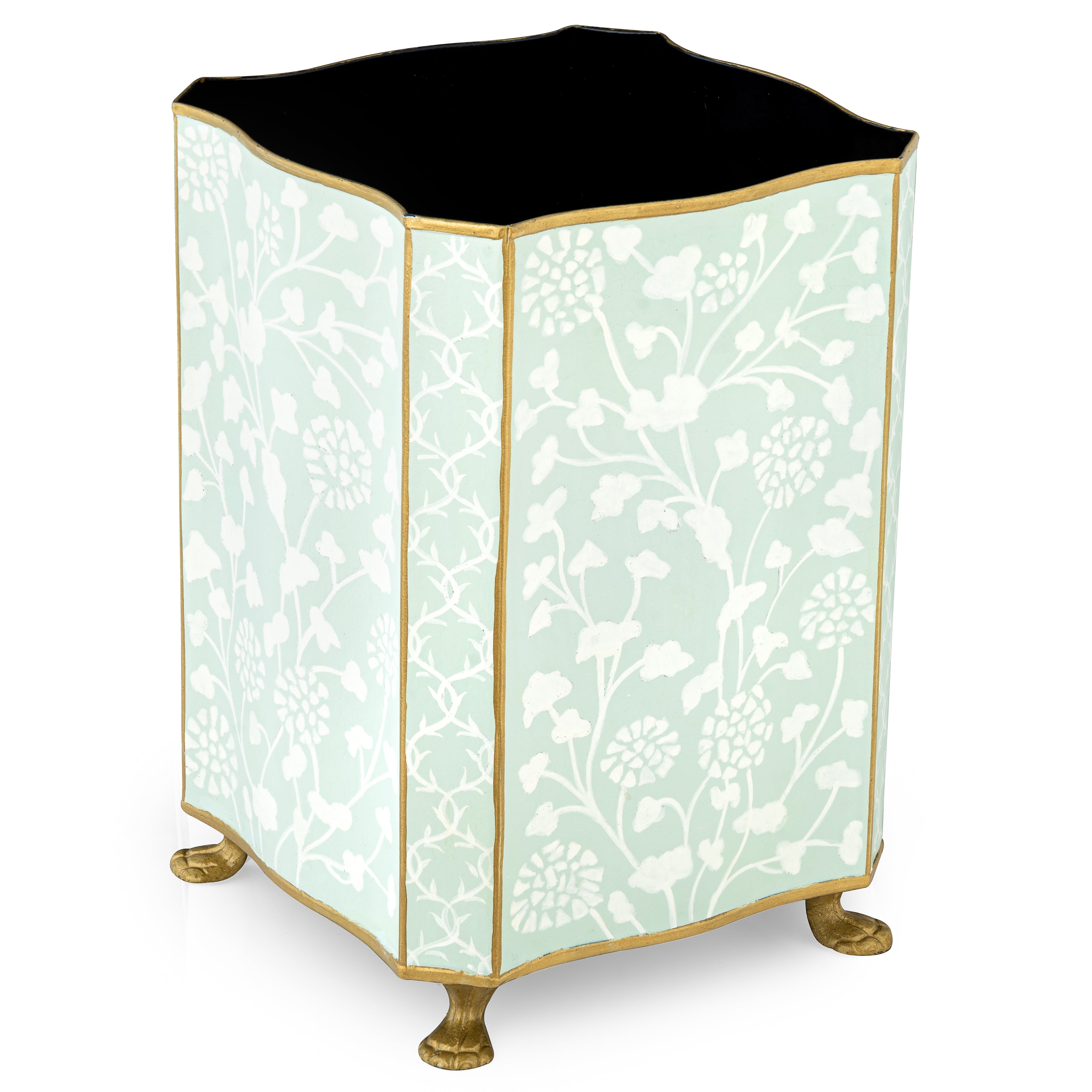 Pale Green Spring Floral Wastepaper Basket & Tissue (3 Options)