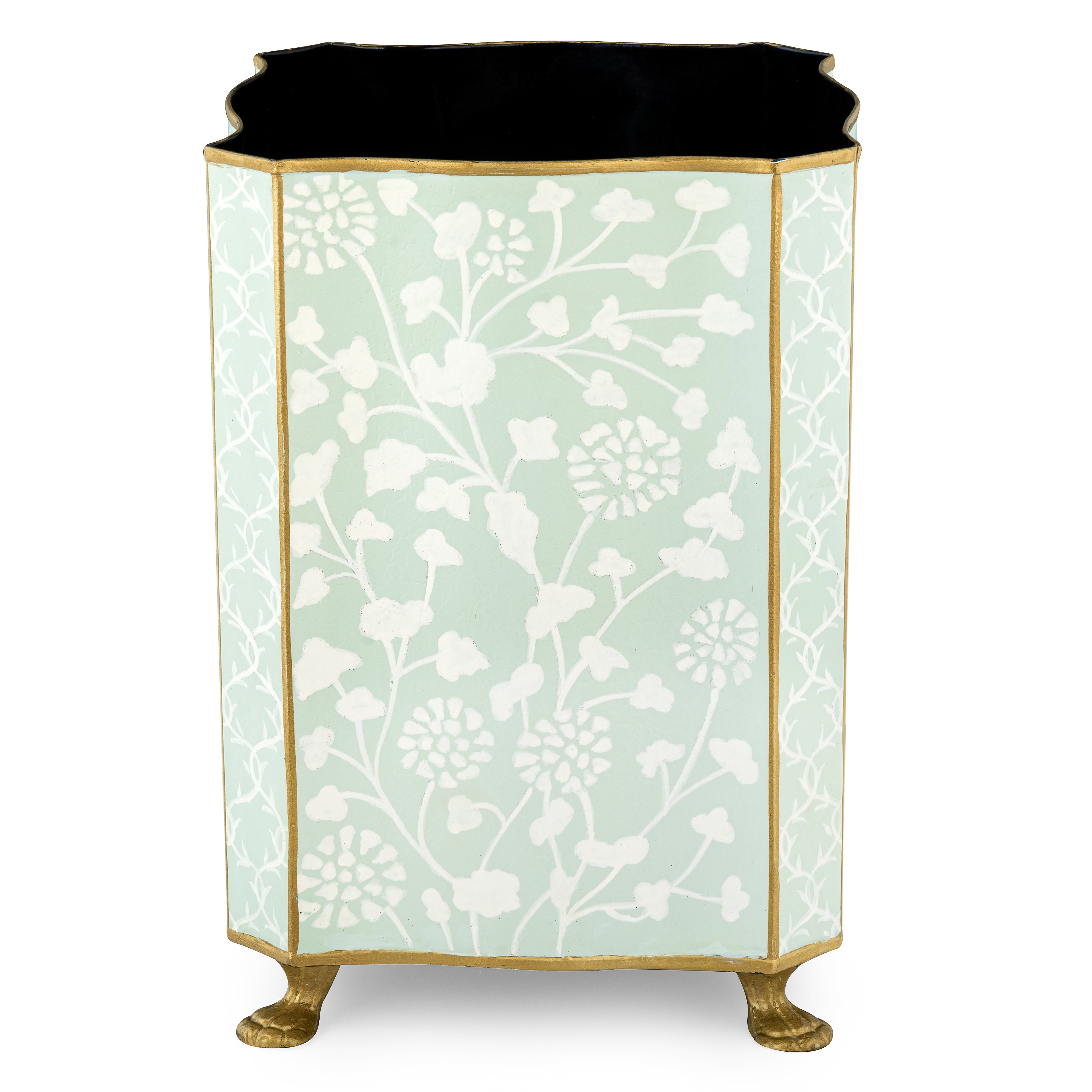 Pale Green Spring Floral Wastepaper Basket & Tissue (3 Options)