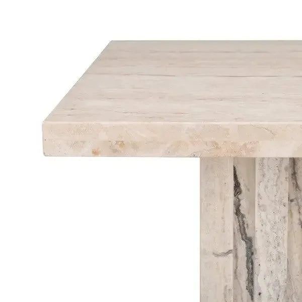 Olivia Marble Accent Table in Off White - The Mayfair Hall