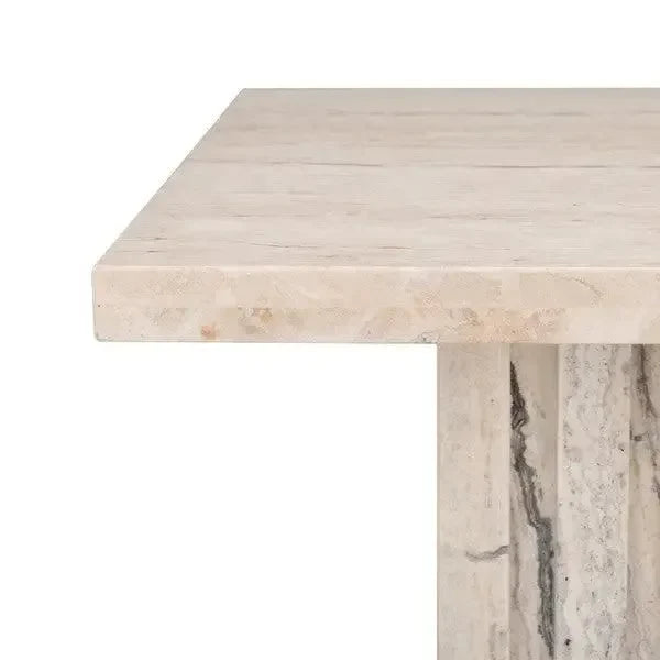 Olivia Marble Accent Table in Off White - The Mayfair Hall