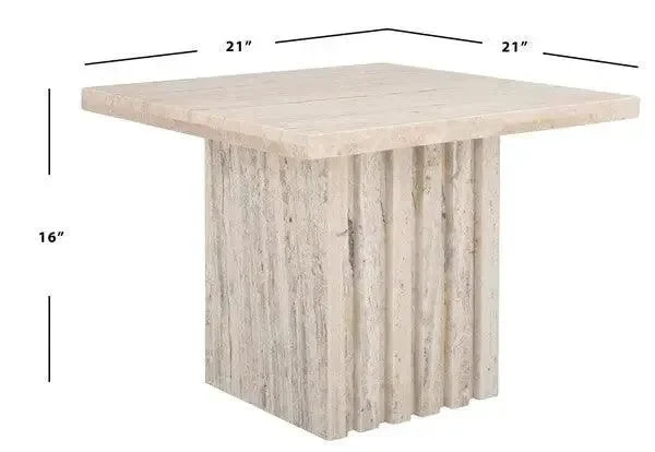 Olivia Marble Accent Table in Off White - The Mayfair Hall