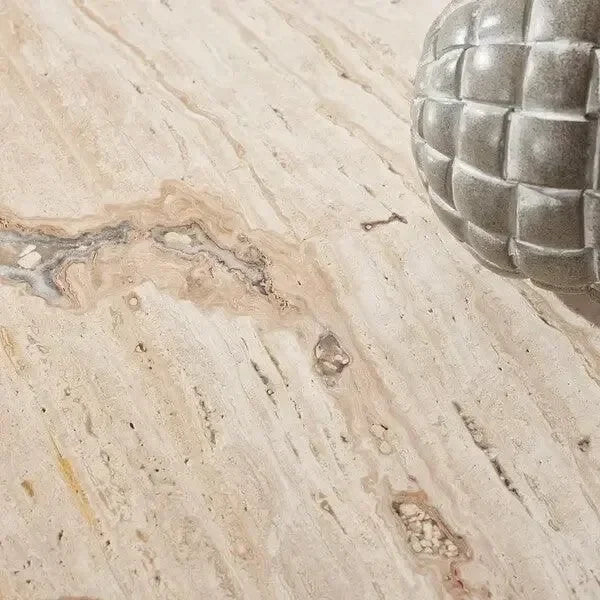 Olivia Marble Accent Table in Off White - The Mayfair Hall