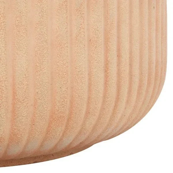 Lucca Terracotta Ficonstone Planter with Vertical Stripes (Set of 2) - The Mayfair Hall