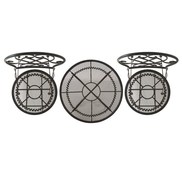 Adriel 3 Piece Iron Bistro Set in Antique Black