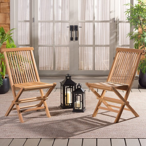 Holly Teak Wood Outdoor Folding Chair in Natural