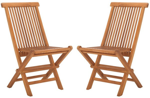 Holly Teak Wood Outdoor Folding Chair in Natural