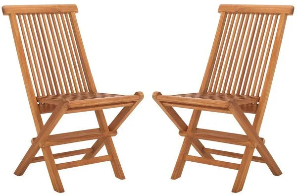 Holly Teak Wood Outdoor Folding Chair in Natural
