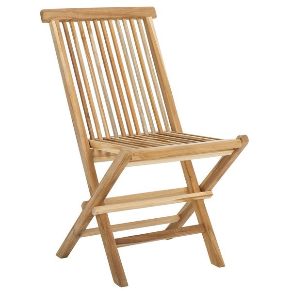 Marcus Teak Patio Folding Chair in Natural (Set of 2)