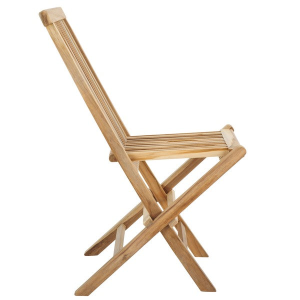 Marcus Teak Patio Folding Chair in Natural (Set of 2)