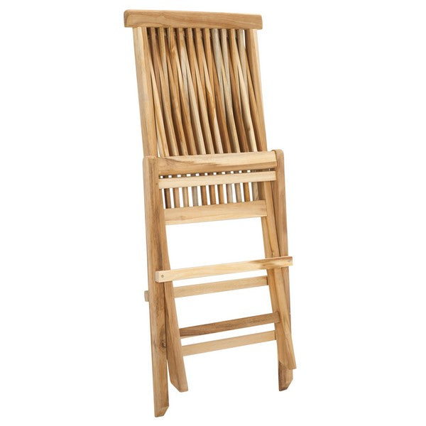 Marcus Teak Patio Folding Chair in Natural (Set of 2)