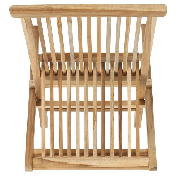 Marcus Teak Patio Folding Chair in Natural (Set of 2)