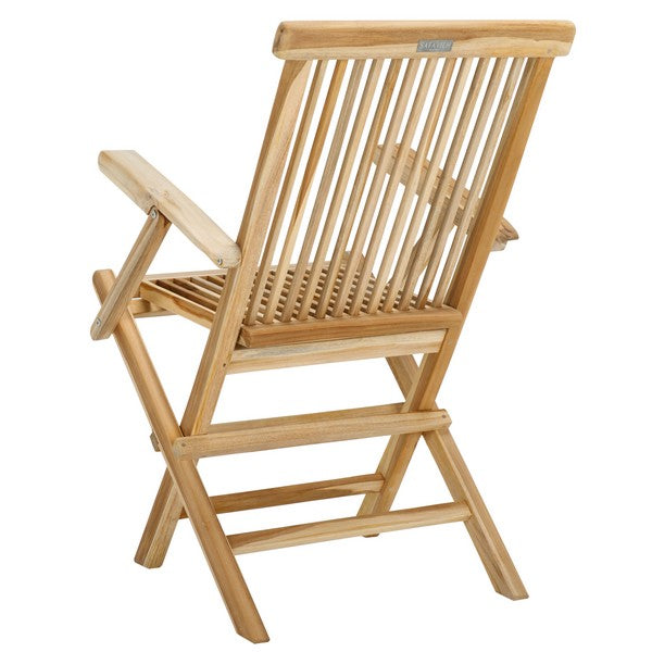 Marcus Teak Folding Patio Armchair in Natural (Set of 2)