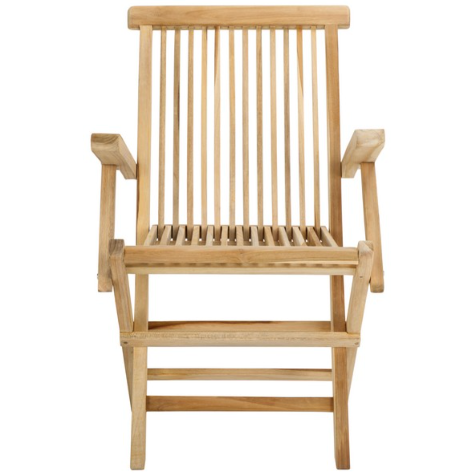 Marcus Teak Folding Patio Armchair in Natural (Set of 2)