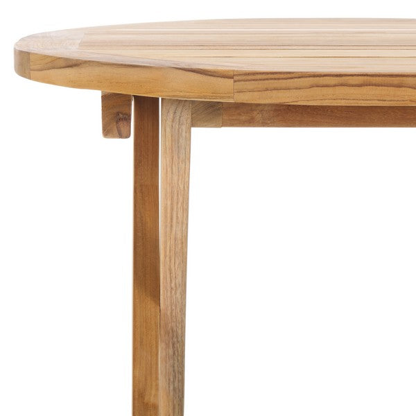Rory Teak Outdoor Folding Round Table in Natural