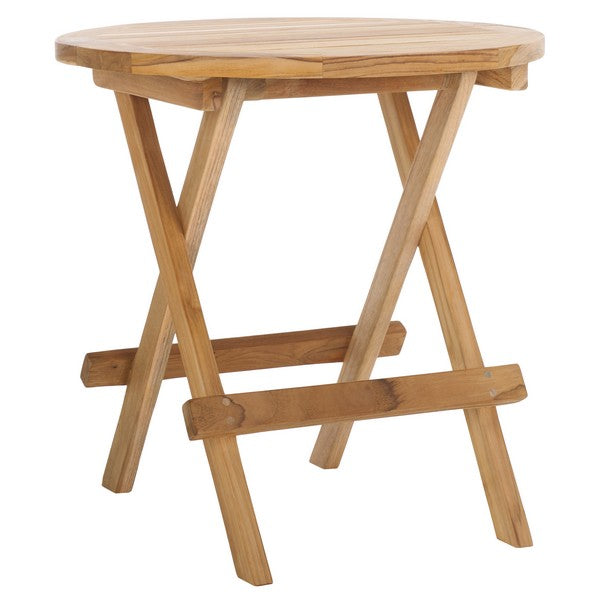 Rory Teak Outdoor Folding Round Table in Natural