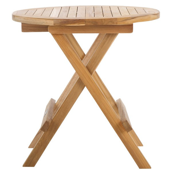 Rory Teak Outdoor Folding Round Table in Natural