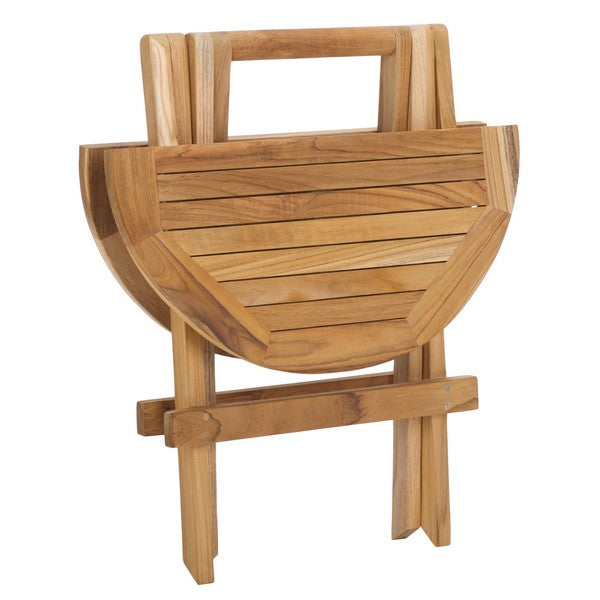 Rory Teak Outdoor Folding Round Table in Natural