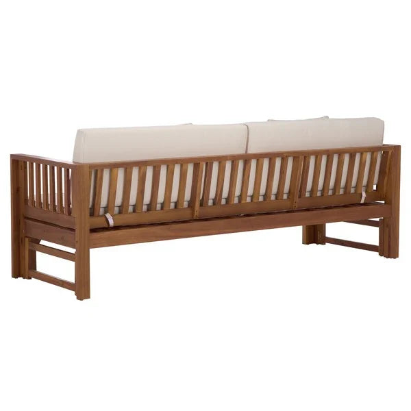 Napoli Acacia Daybed in Teak Brown with Cream Cushion