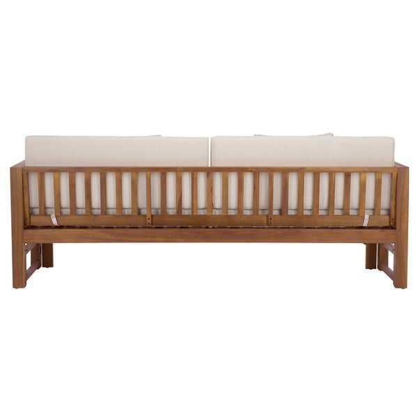 Napoli Acacia Daybed in Teak Brown with Cream Cushion