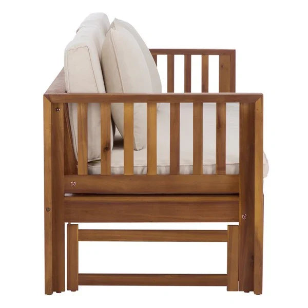 Napoli Acacia Daybed in Teak Brown with Cream Cushion