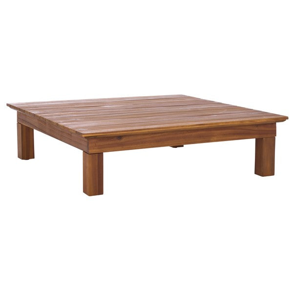 Napoli Acacia Outdoor Sofa in Teak Brown with Cream Cushion