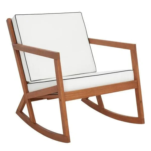 Vernon Acacia Wood Rocking Chair in Natural and Beige - The Mayfair Hall
