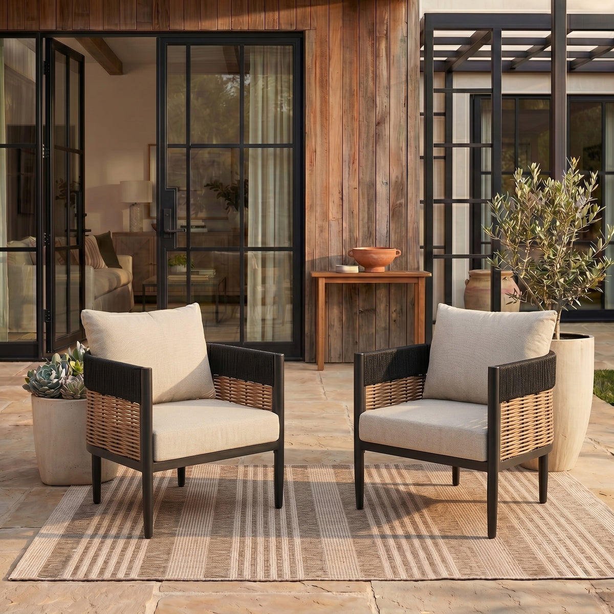 Harrison Chair in Black and Taupe — Set of 2
